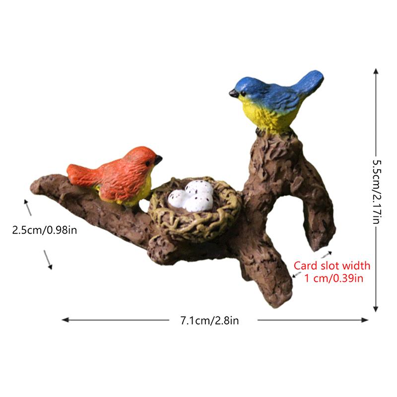 Bird Statue With Branch Adornment Micro Landscape Gift For Mom Realistic Bird Figurine For Balcony Yard Cabinet Garden Indoor