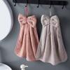 Hand Towel Household Bow Hanging Type Absorbent Towels Kitchen Wipe Handkerchief Solid Color Kitchen Supplies