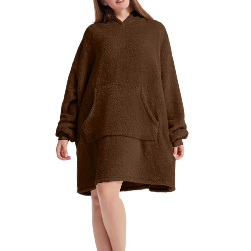 Women's Loose Thickened Double-Faced Fleece Hoodie Home Clothes Top