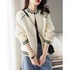 Women's Petite European Style Baseball Jacket - Spring/Autumn 2023 Trendy Short Coat