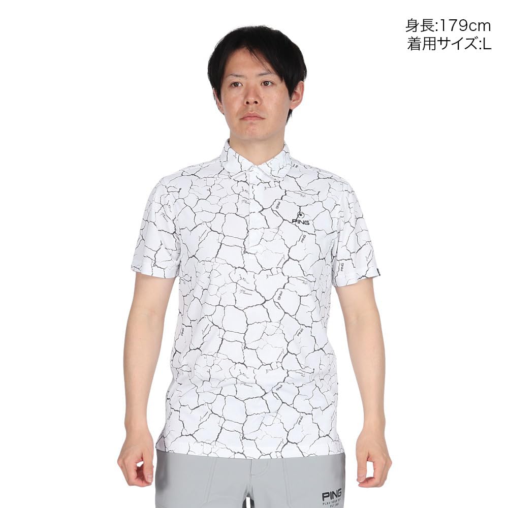 Ping Apparel Men's Short Sleeve Polo Shirt (Water Absorbent, UV Protection) / Golf / 621-5160307 030_White L