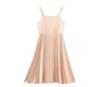 Women's 2023 Slim-Fit Satin Dress: Square Neck, Patchwork, Age-Reducing Summer Fashion
