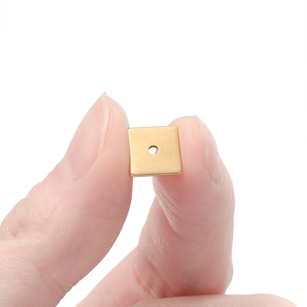 50 Pezzi/Confezione Acciaio Inossidabile 4/5/6/8mm Forma Quadrata Piatta Perline Distanziatrici Per Fai da Te Gioielli Collane Braccialetti Accessori per la Creazione