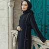 Side Tie Long Sleeve Plus Size Muslim Women Dress Abaya