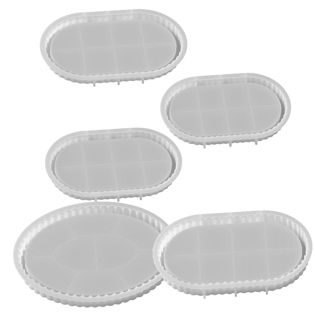 Oval Tray Silicone Molds Epoxy Resin Trinket Container Concrete Jewelry Plate Candle Holder Rolling Tray Molds for Craft