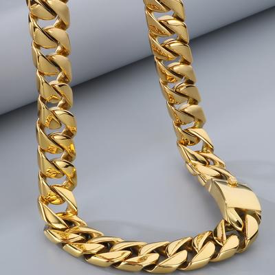Pánský náhrdelník z nerezové oceli s kubánským článkovým řetízkem Hip Hop 20 mm šířka lanový choker pro muže Punk Rock Gotický Streetwear Šperk Dárek