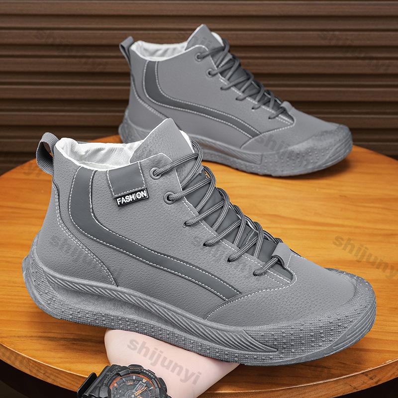 Snow Boots Men Boots 2024 Winter Plush Warm High Top Cotton Shoes Thick Sole Outdoor Anti Slip Cold Proof Comfort Ankle Boots