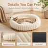 Warm Round Donut Cat Bed Ultra Soft Plush Pet Nest Cozy Deep Sleep Bed for Small Medium Cats Dogs Pet Supplies