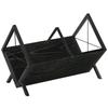 Ironwood Black Vinyl Record, CD, and Book Rack - Iron/Wood Combo Storage Shelf