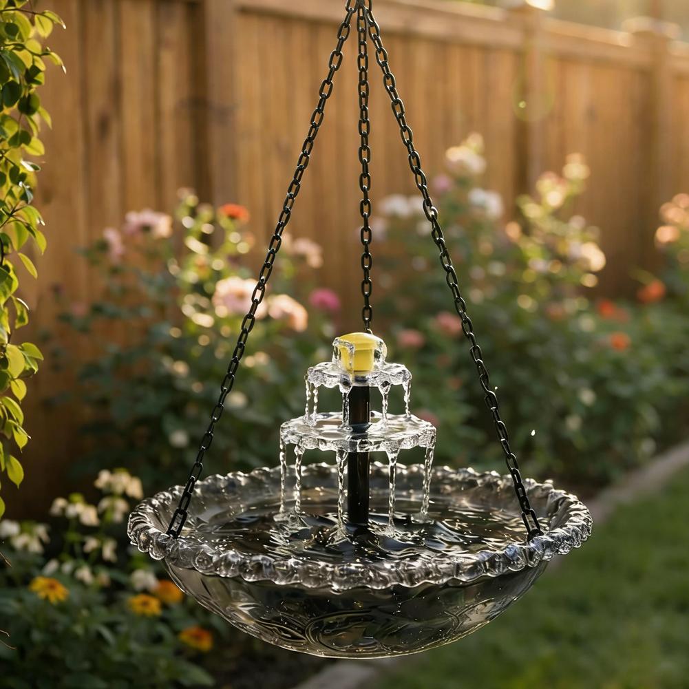 Waterfall Hanging Bird Bath Fountain Garden Courtyard Terrace With Fountain Bird Bathroom With Hook Bird Drinking Tray Outside