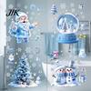Removable PVC Window Film Christmas Snowflakes Santa Static Sticker, Waterproof Decorative Stickers for Glass Decal, Cling Holiday Party And