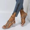 New Summer High Heels with Rhinestones for Plous-size Women