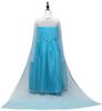Princess Elsa Dress Costume for Luxury Ice Blue Heart Magic Braided [EKALA] Kids, 8-Piece Set, (Princess Dress, Tiara, Wand, Gloves, Necklace, Ring,