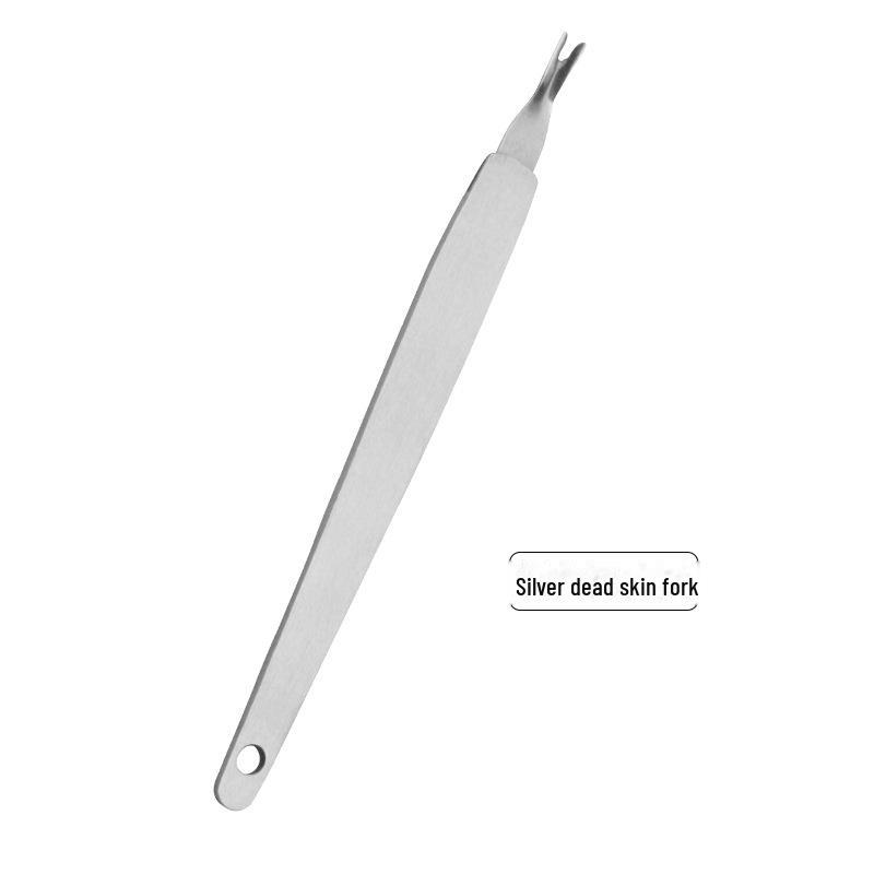 Stainless Steel Manicure & Pedicure Tool Set: Nail File, Dead Skin Fork, Double-Sided Pedicure File, and Clippers