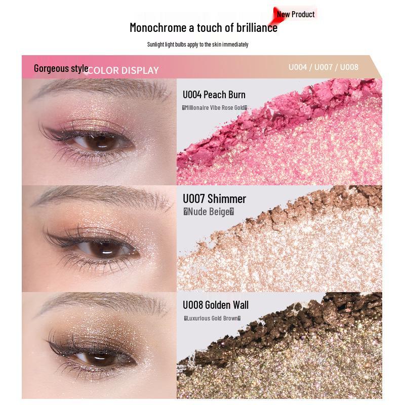 Qianyan Luxurious Crystal Eyeshadow & Blush Palette - Matte Shimmer Contour Highlighter for Daily Use