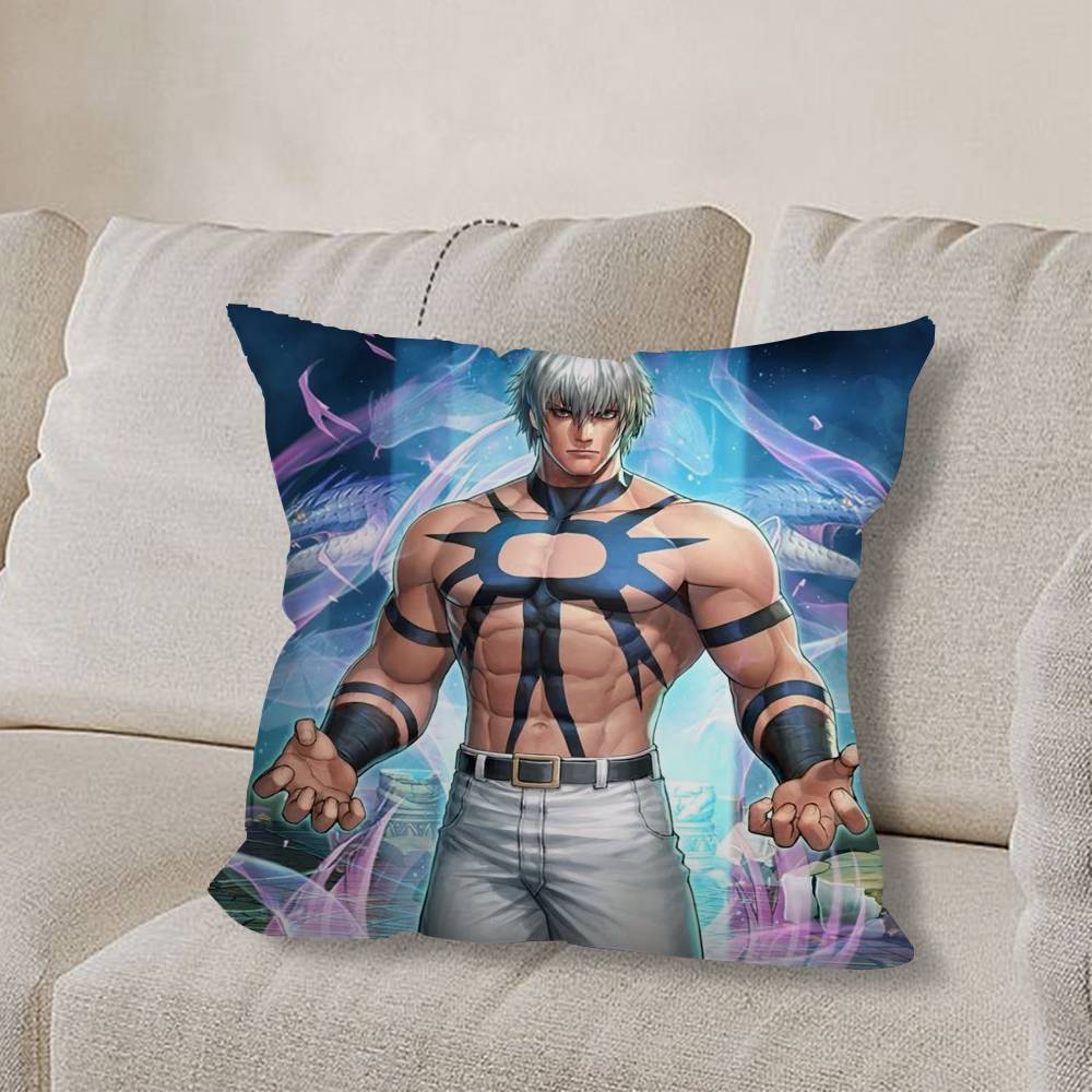 K-King Of F-Fighters cool Pillow Case Square Double-Sided Printing Short Plush Sofa Cushion Cover Bedroom Bedside Pillow