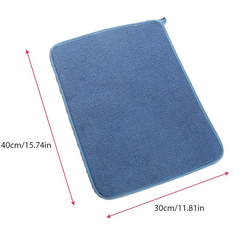 Abtropfmatte für Geschirr im Schrank, Abtropfmatten, saugfähiges Tischset aus Mikrofaser, rutschfest, hitzebeständig, Abtropfpad, 30 x 40 cm