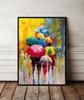 Poster Abstract Colorful Umbrellas In a Black Frame 