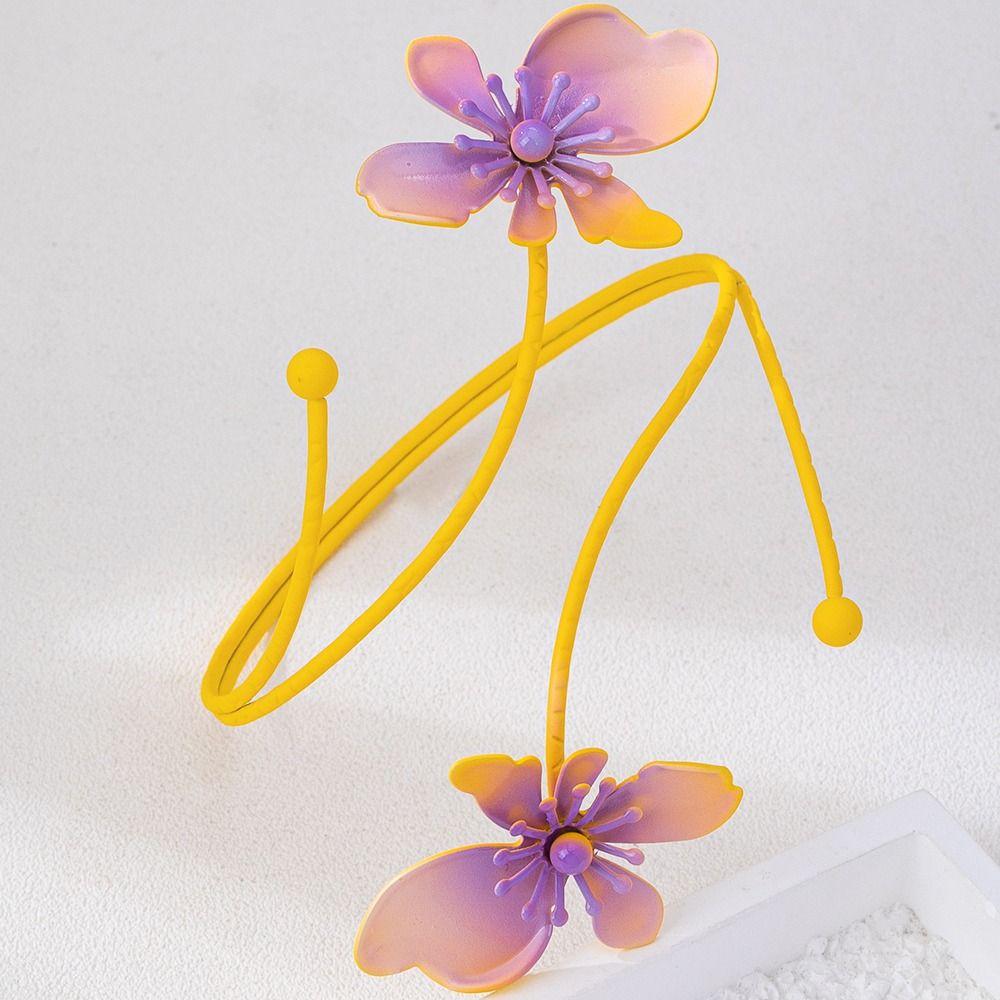 Openable Floral Armlet Colorful Metal Upper Arm Bracelet Boho Flower Arm Cuff  Beach