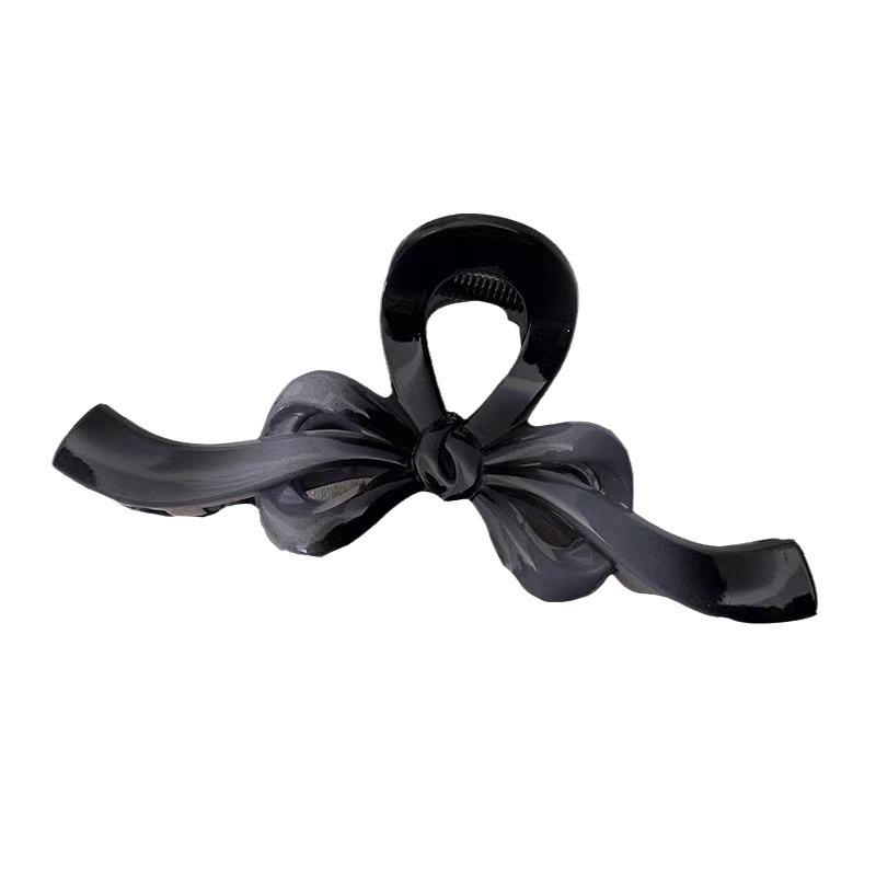 Gradient Color Bow Line Claw Clip for Women's Hair Bun - Large Size Shark Clip Hair Accessory