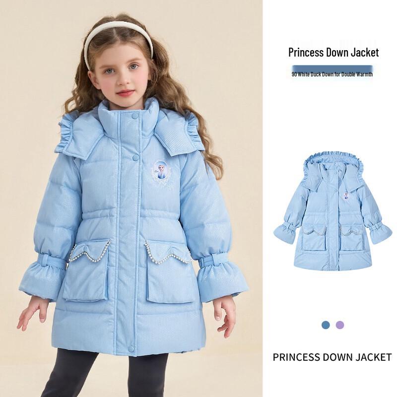 Disney Children's Mid-Length 90% Duck Down Padded Winter Coat
