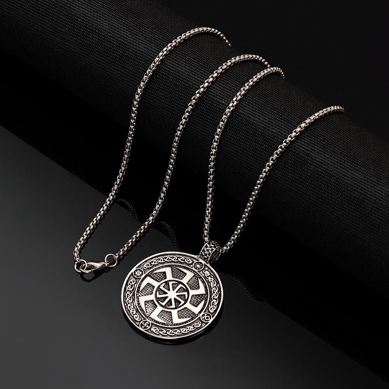 

Подвеска Ожерелье Круглая Пластина Пожилая Трость Титановая Сталь Цепочка Указатель Компаса Предмет Аксессуар X245-1