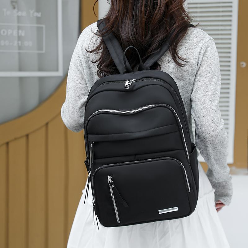 Nylon Backpack Women's Water-repellent Backpack Large Capacity Travel Bag