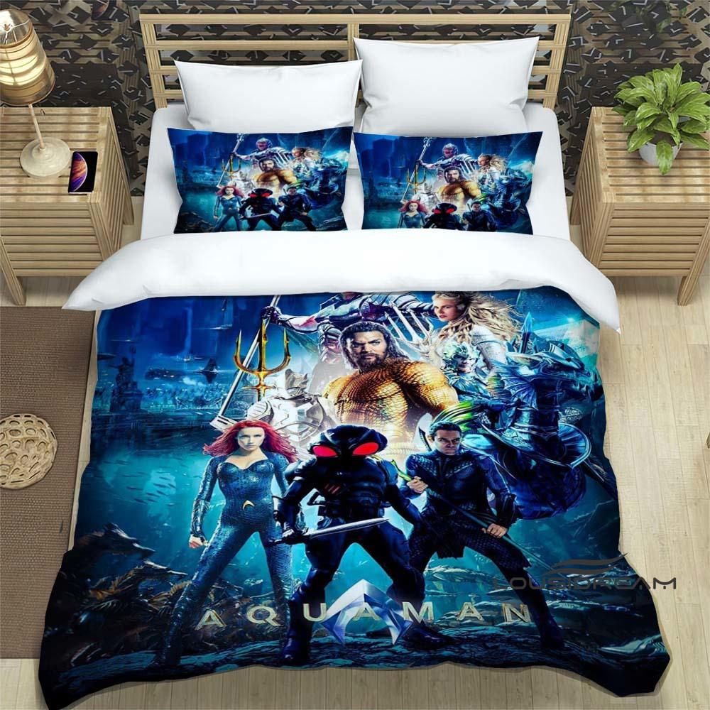 The *Aquaman* fantasy movie duvet cover and pillowcase bedding set is the perfect choice for decorating boys' and girls' bedroom