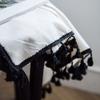 Primary Color Curtains with Black Tassels for Living Room Bedroom Home Bay Window Cotton Linen Finished Kitchen Tube Curtain