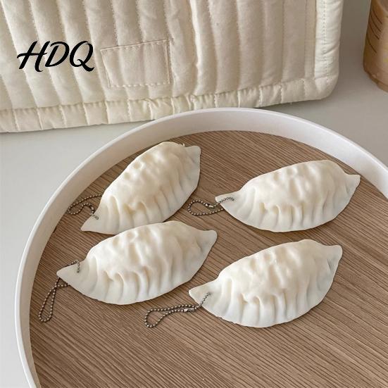 Dumpling Fidget Toy 1/2/3/4Pcs Stress Relief with Bead Chain Simulated TPR Ball Squeeze Sensory Bag Backpack Hanging Decoration Flexible