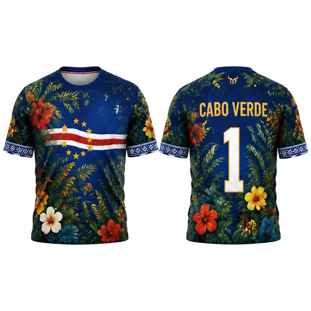 Cape Verde Flag Landscape Print Jersey Men's Quick-drying And Breathable Sports Soccer T-shirt Unisex Street Casual Top