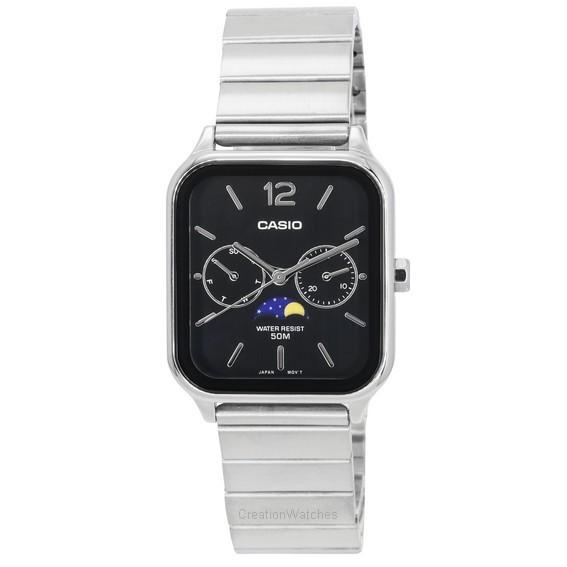 Refurbished Casio Standard Analog Moon Phase Black Dial Quartz MTP-M305D-1A Men s Watch
