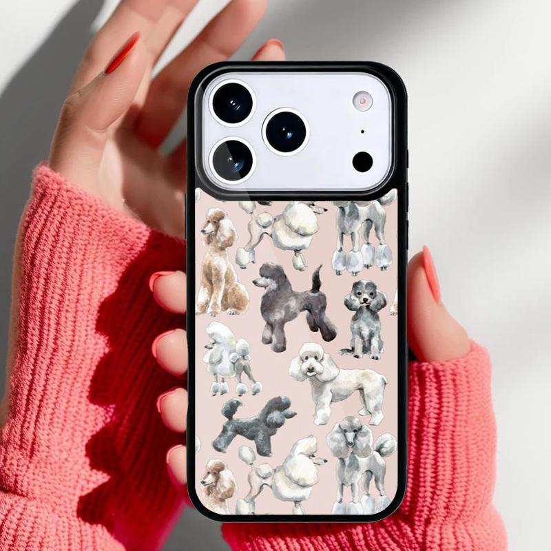 Poodle Dog Cartoon Phone Case for iPhone 17 Air 16e 15 14 13 Pro Max Back Cover for 12 11 Pro Coque