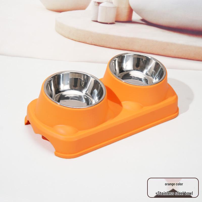 Douyin Pet Stainless Steel Cat Bowl, Dopamine Color, Non-Slip Dog Ice Cream Bowl, Neck Protection Feeding Utensils.