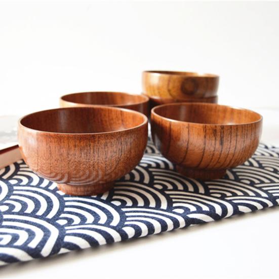 1 Pc Salad Bowl Multi-purpose Thermal Insulation Wood Wooden Salad Bowl Smoothies