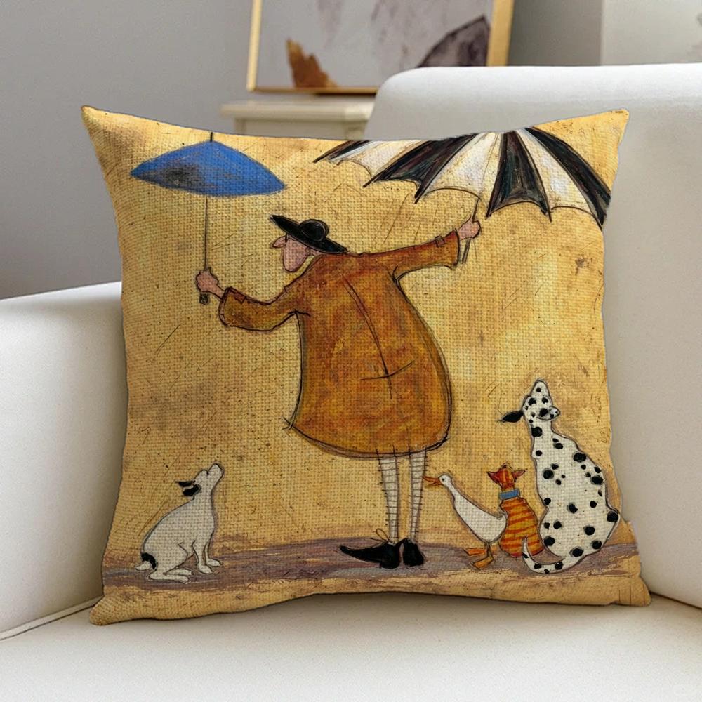 Copricuscino d'Arte P-Sam Toft Set Federe in Lino Naturale, Decorazione All-In-One per Divano, Camera da Letto e Sedia