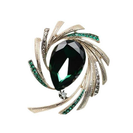 Elegant Large Zircon Brooch: Exquisite Women's Coat & Suit Accessory