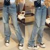Summer and autumn fashion American street style straight ripped jeans men's trendy brand retro ink-splashing trousers three-dimensional tailoring
