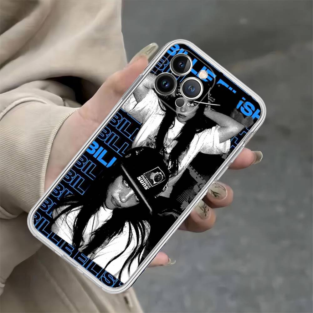 

Pop E-Eilish Star B-billie Transparent Phone Case For IPhone 17 Air 16 Pro Max 15 14 13 12 11Plus Shockproof Cover iPhone 12pro max