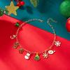 Enamel Drip Christmas Necklace Rhinestone Santa Claus Bracelet Snowflake Necklace  Christmas