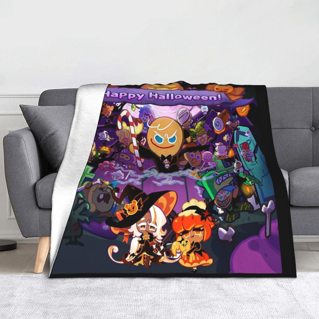 Moonlight Cookie Blanket Fleece Summer Cookie Run Kingdom Portable Warm Throw Blanket for Sofa Couch Plush Thin Quilt