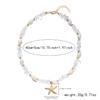 Boho Cowrie Shell Anklet for Women Natural Crystal Stone Beads Gold Color Starfish Charm Foot Chain Summer Beach Jewelry Gift