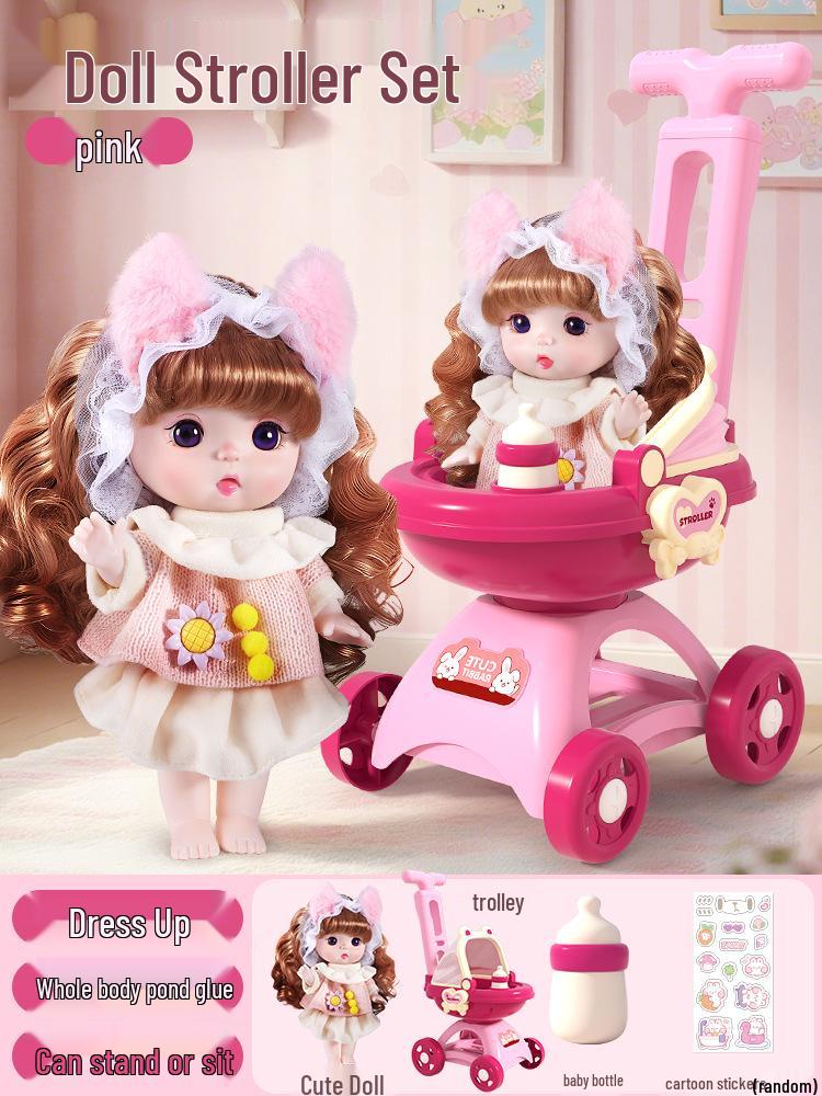2025 Hot-Selling Simulation Baby Stroller Doll Toy for Girls