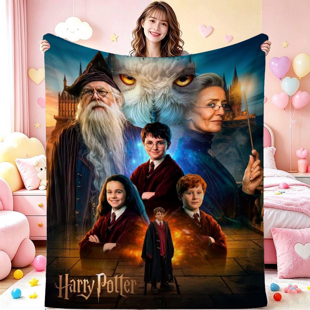 Hogwarts Four Houses Flannel Blanket Soft Warm Fleece Blanket For Living Room Air Conditioner Room Lightweight Home Decor Gift For Friends
