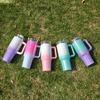 40oz Thermos Bottle Stainless Steel Cup Thermal Keeps Cold and Heat Water Bottle with Handle Rainbow Thermal Mug Car Leakproof