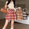 Women's High Waist Plaid Wool A-line Pleated Skirt with Belt - Thickened for Autumn/Winter 2026 Retro Style