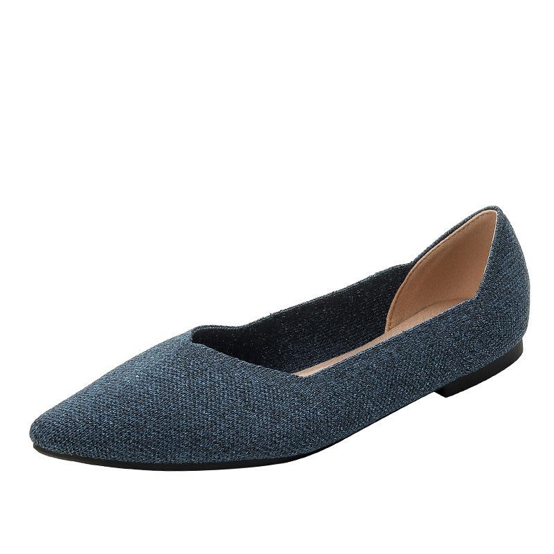 

Весенне-осенние летящие вязаные туфли-одинарки туфли Дуду на плоской подошве женские туфли на мягкой подошве вязаные остроносые лодочки 40