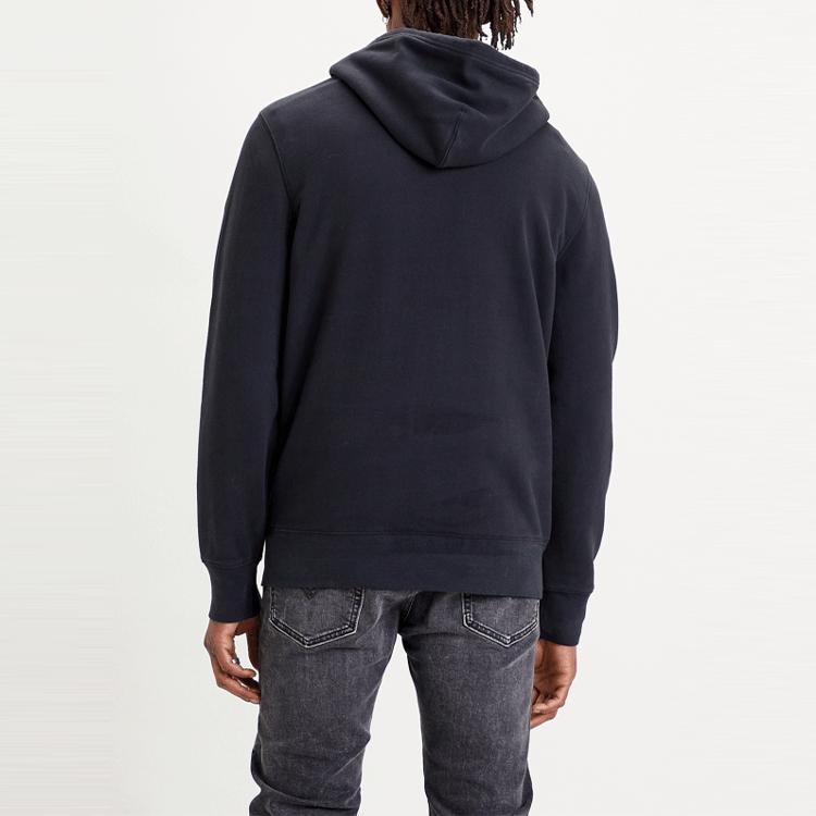 Levis Embroidered Logo Print Hoodie Men Tops Black 34581-0001