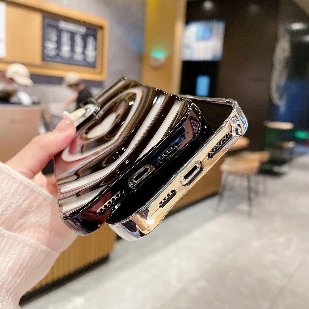 Love Heart Phone Case For iPhone 11 Case iPhone 14 Pro 13 12 Pro Max 13promax Shockproof Silicone Electroplate Bumper Cover Capa