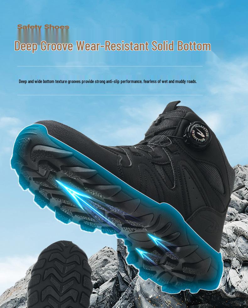 High-Top Steel Toe Safety Shoes - Anti-Smash, Anti-Puncture, Non-Slip, Wear-Resistant, Comfortable for Autumn and Winter